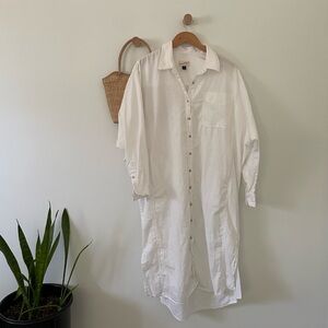 White button up t-shirt dress🐚🤍🌊